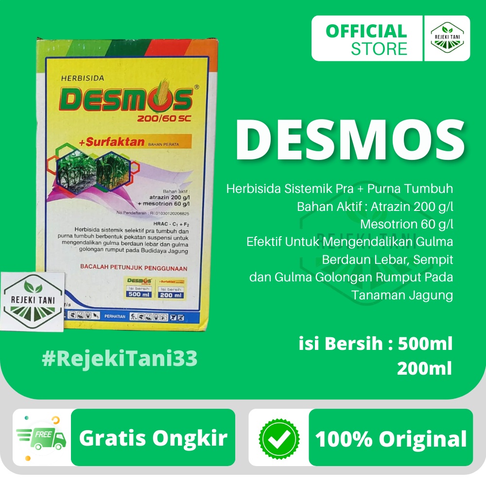 Herbisida Sistemik Selektif DESMOS 200/60 SC 500ml+200ml Racun Rumput Pra dan Purna Tumbuh Khusus Un