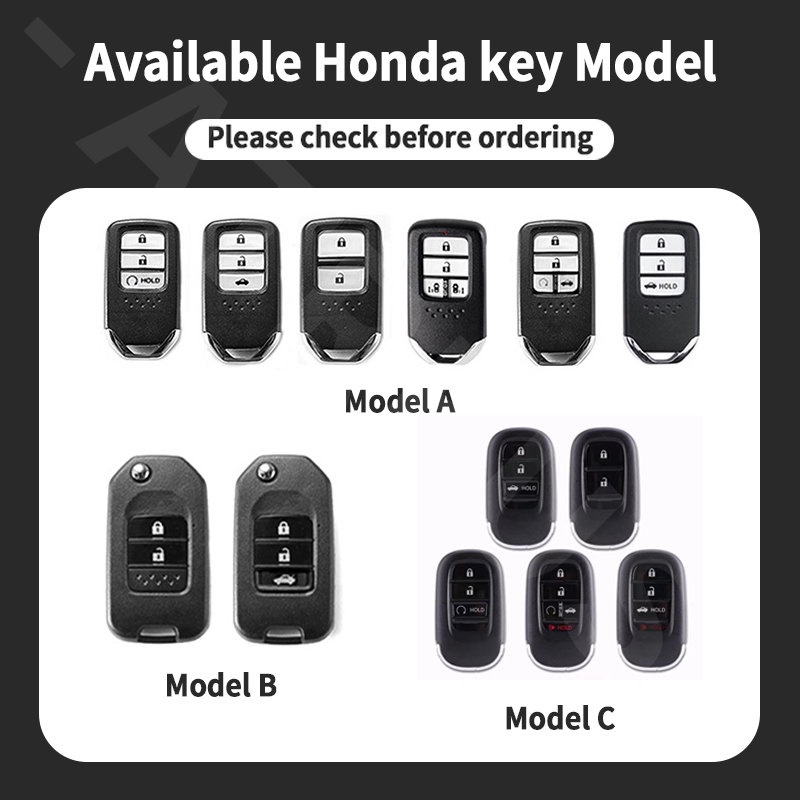 Honda Zinc Alloy Bungkus Penuh Case Kunci Mobil Cover Serat Karbon Kulit Smart Key Protector Untuk Brio City Civic CRV HRV BRV Accord Mobilio WRV Odyssey Freed Jazz