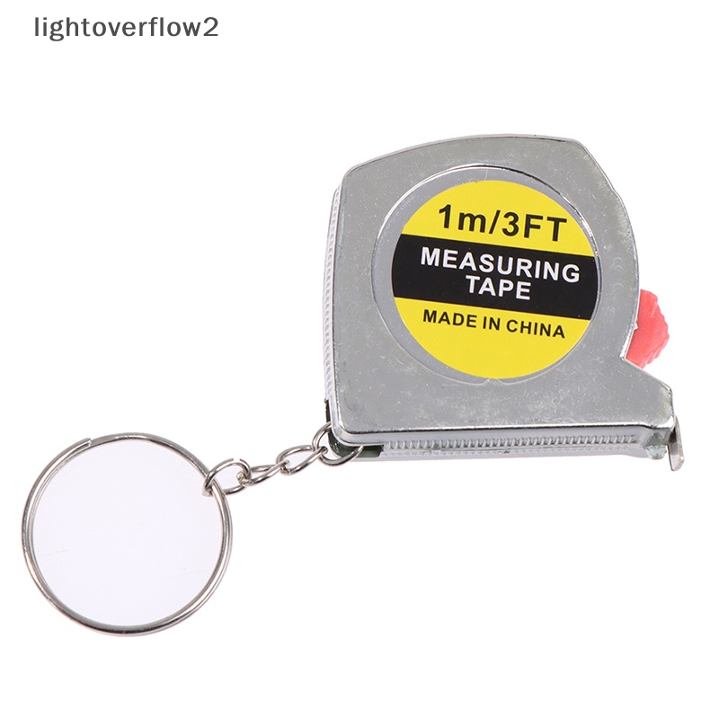 [lightoverflow2] 1m/3ft Penggaris Pengukur Saku Stainless Steel Yang Dapat Ditarik Gantungan Kunci Tape Measure [ID]
