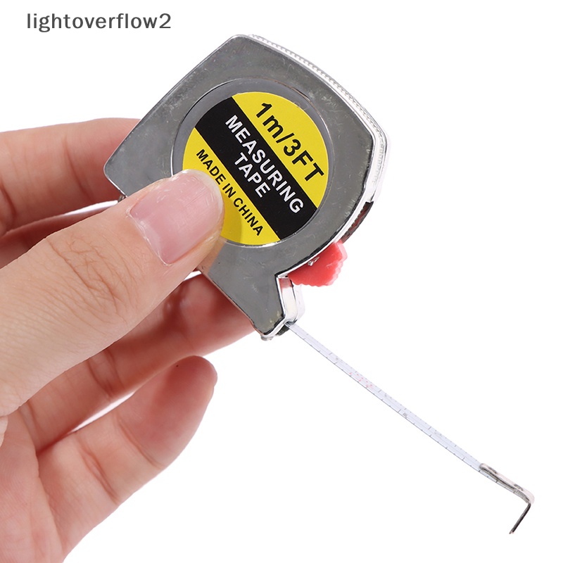 [lightoverflow2] 1m/3ft Penggaris Pengukur Saku Stainless Steel Yang Dapat Ditarik Gantungan Kunci Tape Measure [ID]