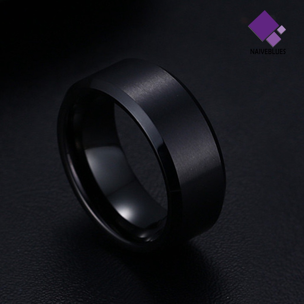 &lt; Naiveblues &gt; 8mm Cincin Unisex Kasual Warna Solid Tidak Mudah Aksesoris Cincin Kenyamanan Untuk