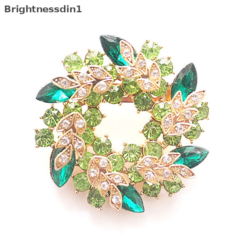 [Brightnessdin1] Wanita Bros Syal Bling Bling Kristal Berlian Imitasi Bunga Bros Pin Butik