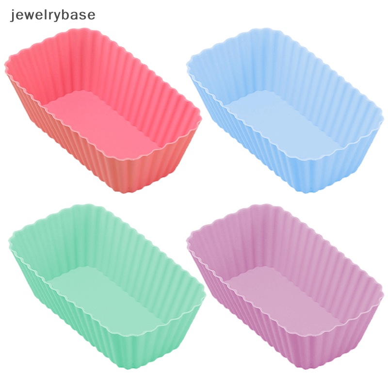 [jewelrybase] 1/4pcs Silikon Persegi Panjang Reusable Kue Jelly Baking Cetakan Alat Dapur Butik