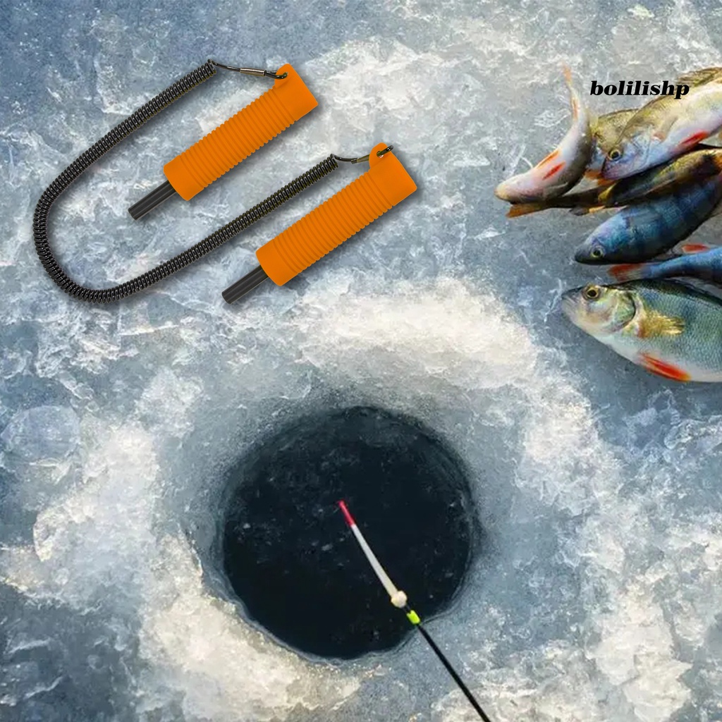 Bo-ditarik Ice Pick PVC Shell Non-slip Pegangan Ulir Portabel Stainless Steel Pemecah Es Universal Alat Safety Ice Pick Outdoor Es Memancing Alat Perlengkapan Memancing