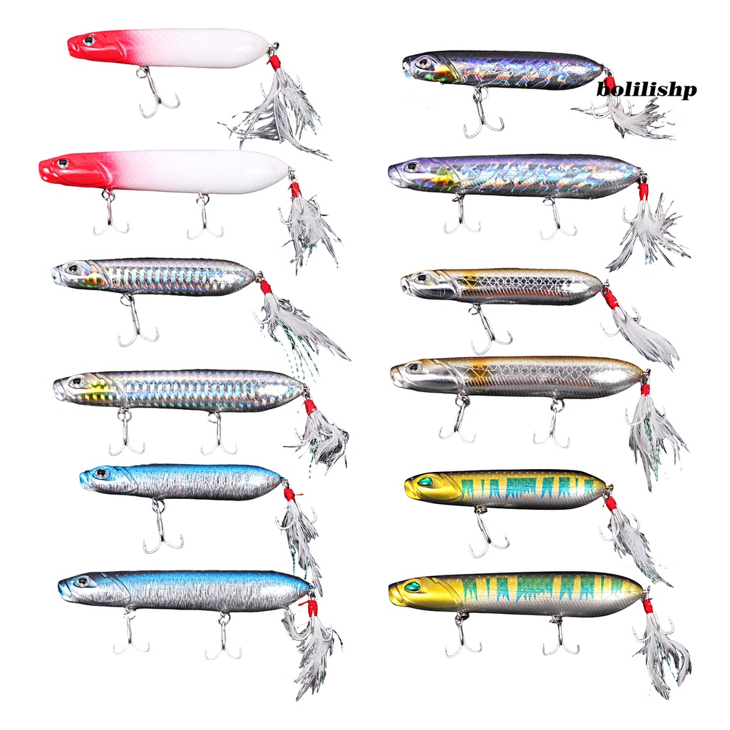 Bo-10g/14g Umpan Pancing Penampilan Realistis Kait Tajam Reusable Sea Casting Fishing Topwater Zigzag Pensil Buatan Umpan Keras Peralatan Memancing