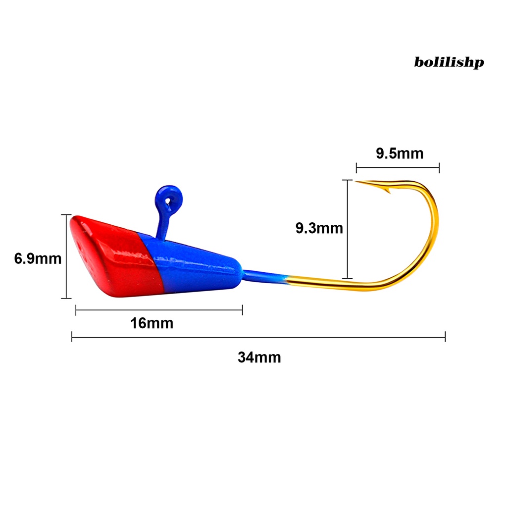 Bo-5pcs/set Jig Kepala Kait Tajam Warna Cerah Penembus Kuat Air Asin Air Tawar Universal Logam Umpan Lembut Cacing Duri Fishhook Kit Peralatan Memancing