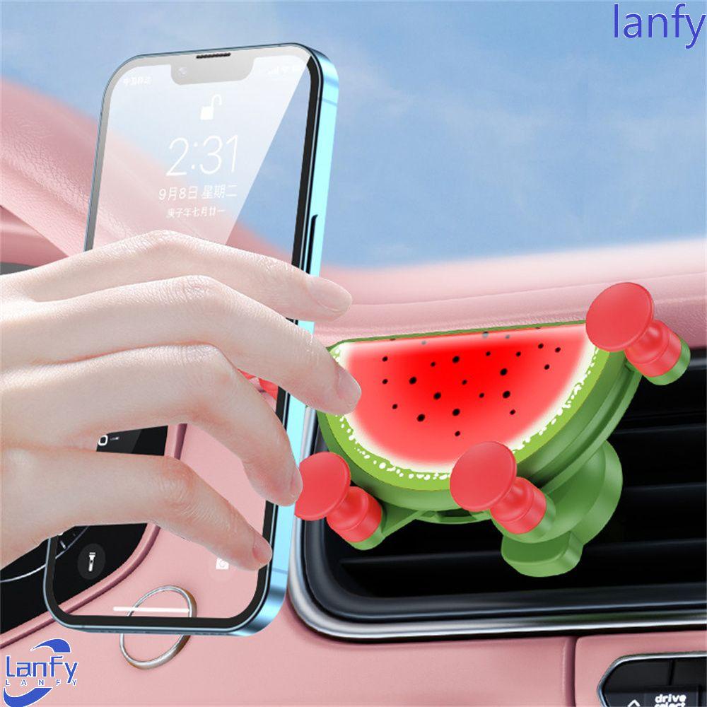 Lanfy Car Phone Holder Aksesoris Interior Mobil Mobil Kartun Buah Semangka Kiwifruit Phone Holder Air Outlet Mount