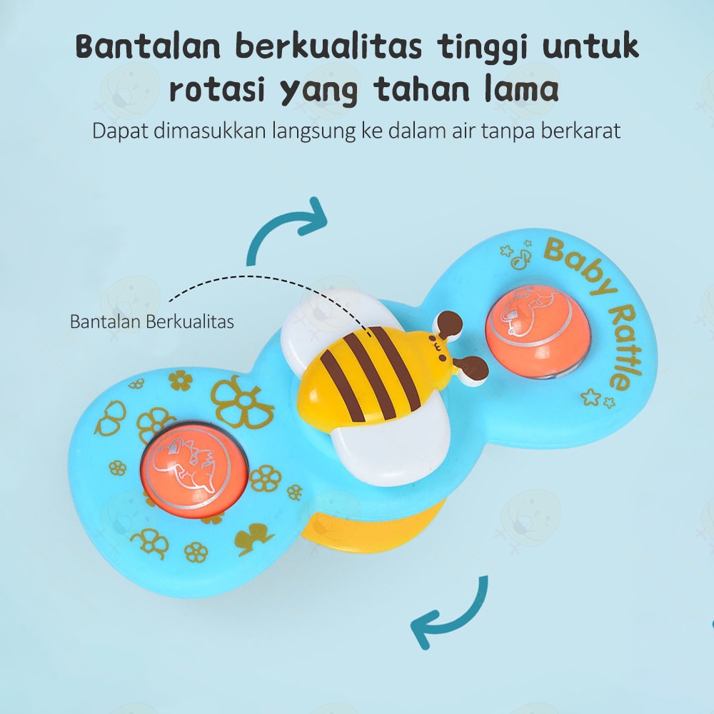 Lacoo 3PCS Fidget spinner bayi anak Mainan sensory toys Spinner bayi tempel Teether gigitan bayi