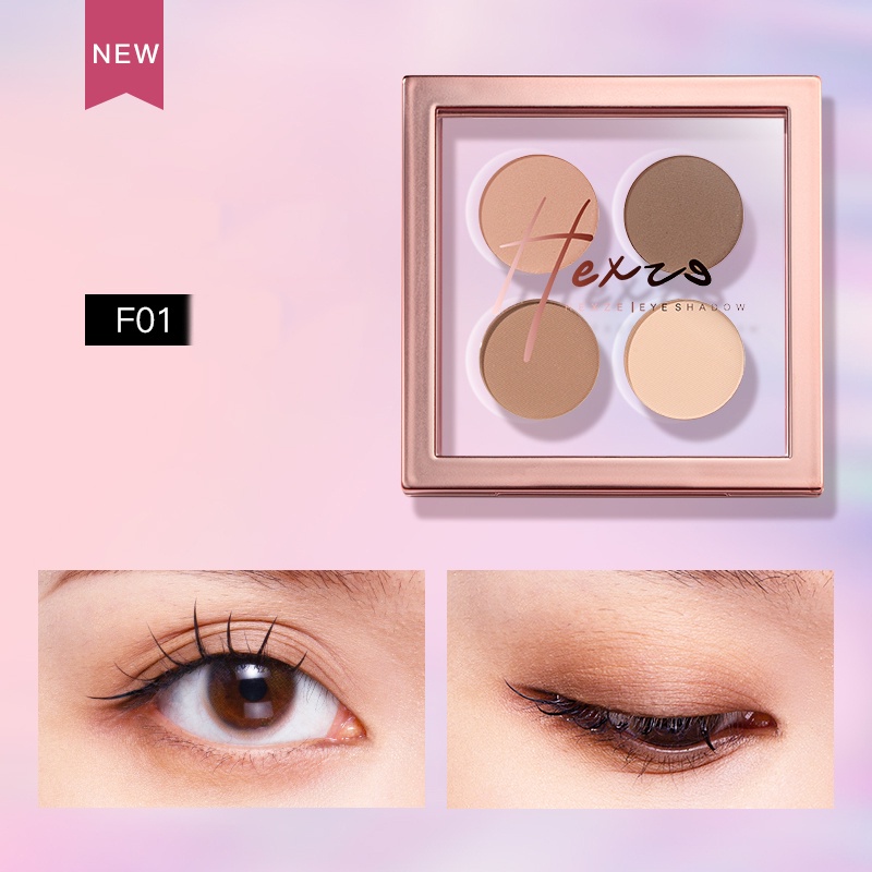 KKV—HEXZE· Vast Nebula 4 Color Eyeshadow Palette F01·0.6g*4 /Earth tone pearlescent matte