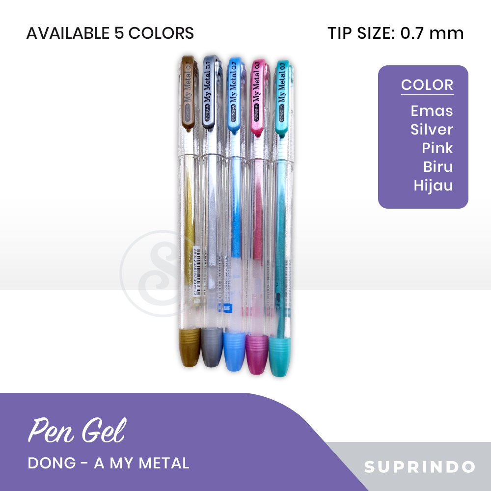 

PEN GEL Dong-A My Metal Emas & Silver & pink - 0.7mm