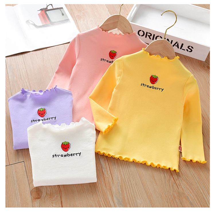 ZASKIYA - TURTLE NECK ANAK STRAWBERRY / ATASAN TOP ANAK PEREMPUAN USIA 1-5 TAHUN