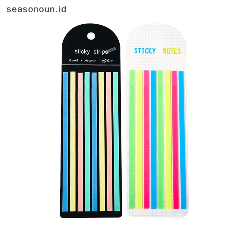 Seasonoun 160 Pcs Warna Stiker PET Transparan Sticky Notes Neon Indeks Tab Lengket Note Alat Tulis Anak Hadiah Pendidikan Perlengkapan Kantor Sekolah.