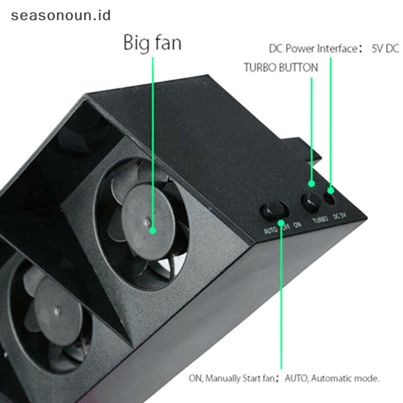 Seasonoun Untuk PS4 5-fan playstation Pendingin Suhu turbo Eksternal cooler thermostat fan.