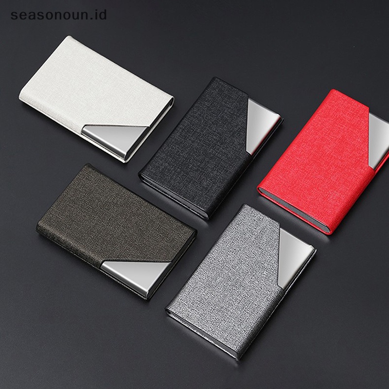 Seasonoun Case Kartu Nama Kreatif Stainless Steel Aluminium Holder Metal Box Cover.