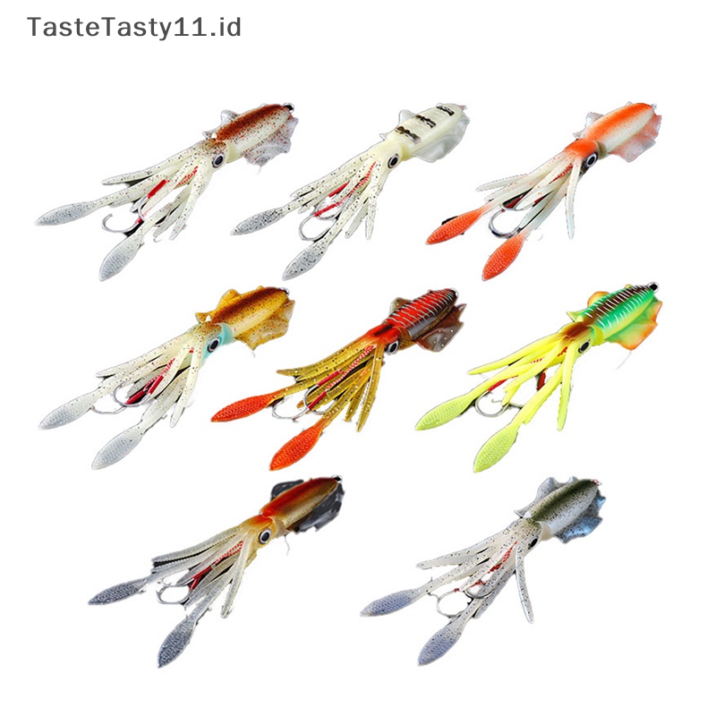 Tastetasty Fishing Soft Squid Lure 120g Luminous/UV Squid Jig Umpan Pancing Untuk Memancing Laut Wobbler Umpan.