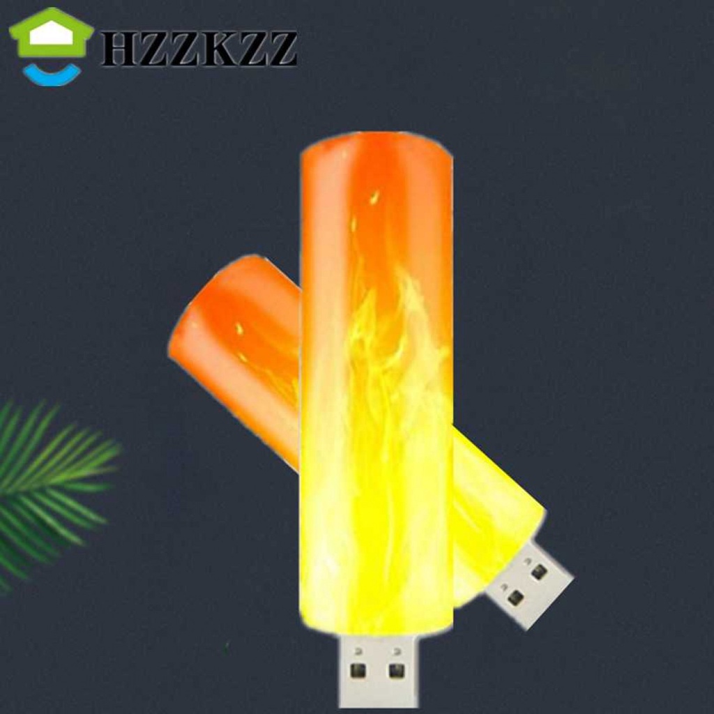 Lampu LED USB Model Api Flame Effect 5 V Yellow Light