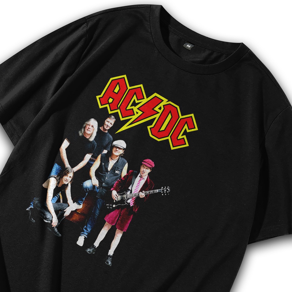 T shirt Kaos Baju Tshirt Band Acdc Musik Metal Punk Rock Oversize Atasan Vintage Tee Music Anak Pria