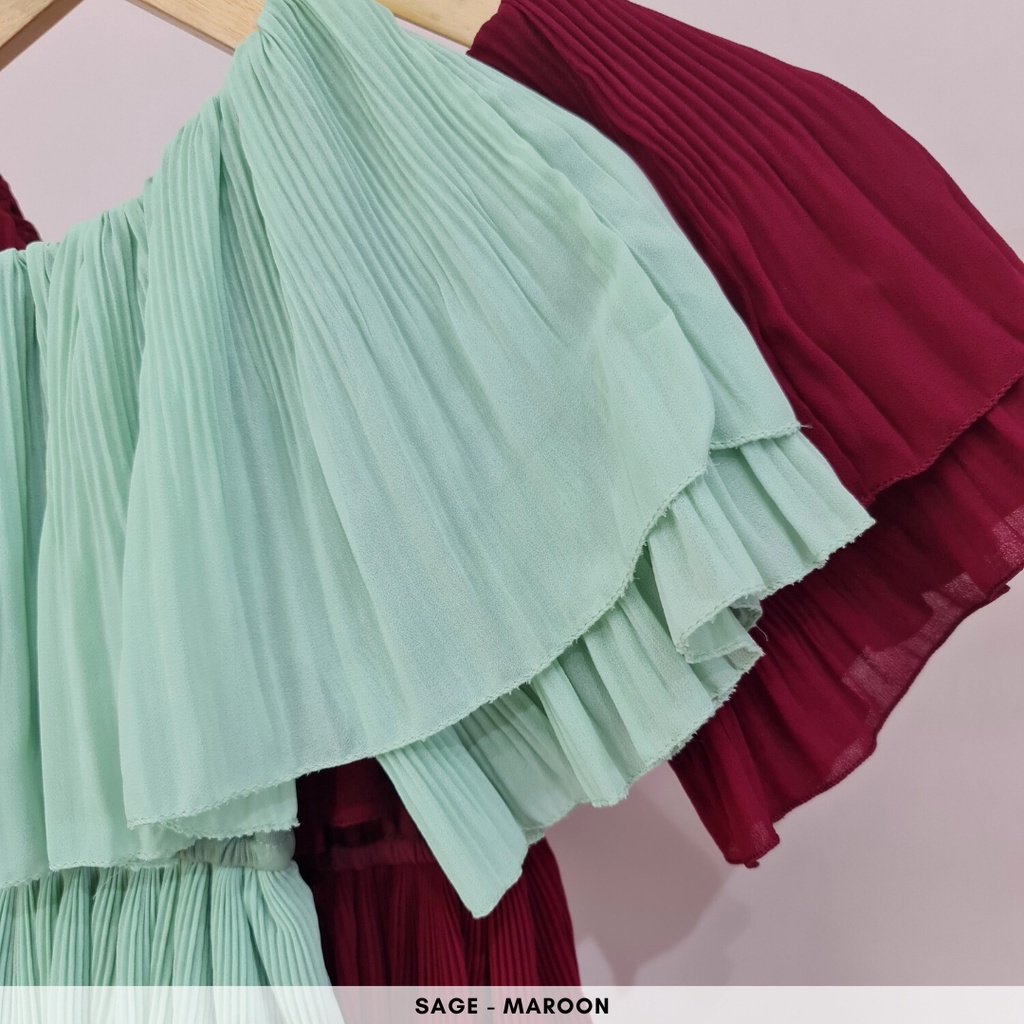 4086 lucie plisket dress pesta wanita