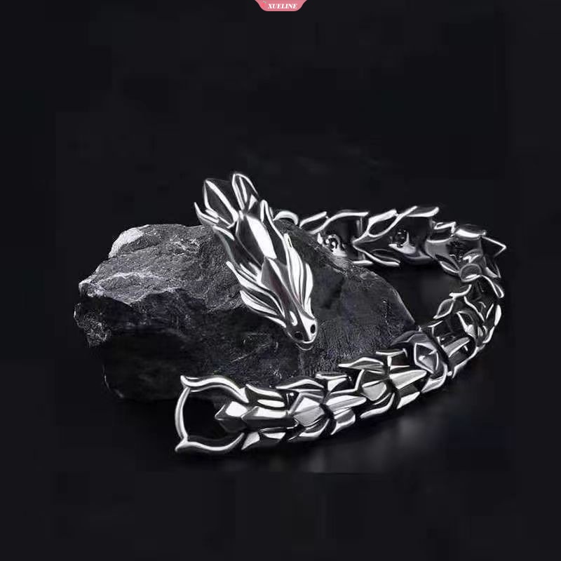 Vintage Pria Kran Gelang Punk Logam Tulang Naga Tidak Teratur Rantai Gelang Percaya Diri Gothic Hiphop Bangle Aksesoris Perhiasan [ZXL]