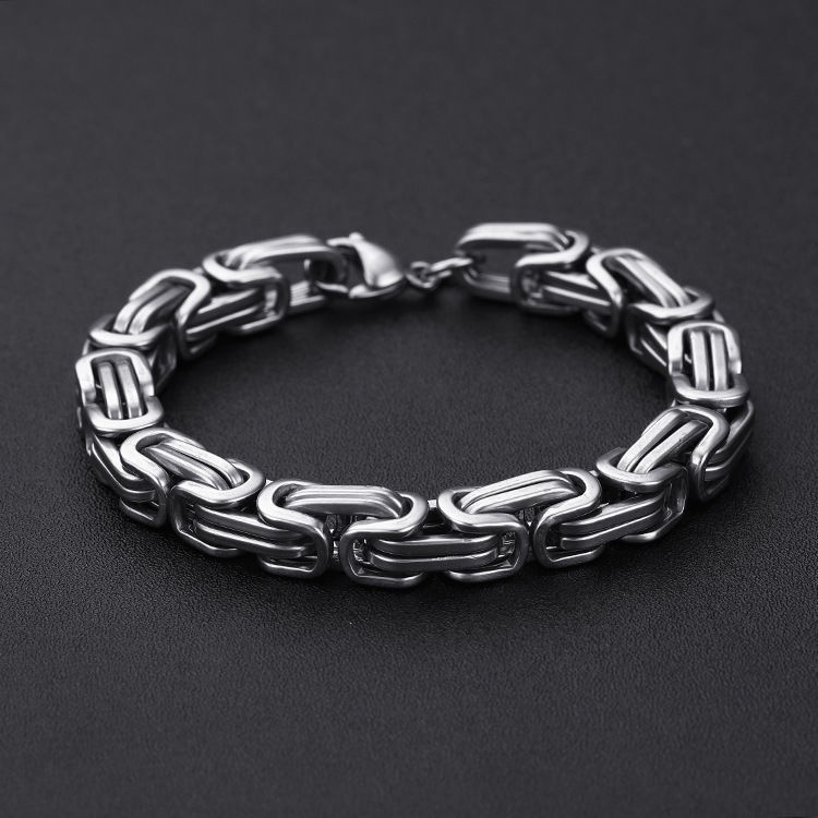 Gelang Pria Titanium Steel-Keel di jamin Anti Karat Anti Pudar dengan Titanium Steel Men's Bracelet Desain Keren arctic deer