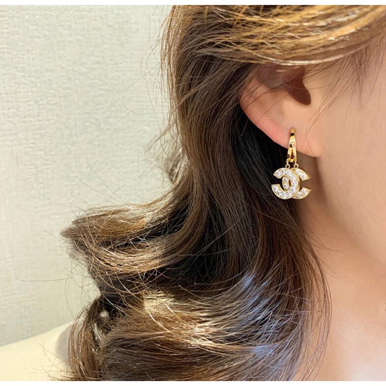 HBS 230 Anting Hijab Wanita Tusuk Mutiara Kristal Women Earrings Korea Aksesoris Fashion