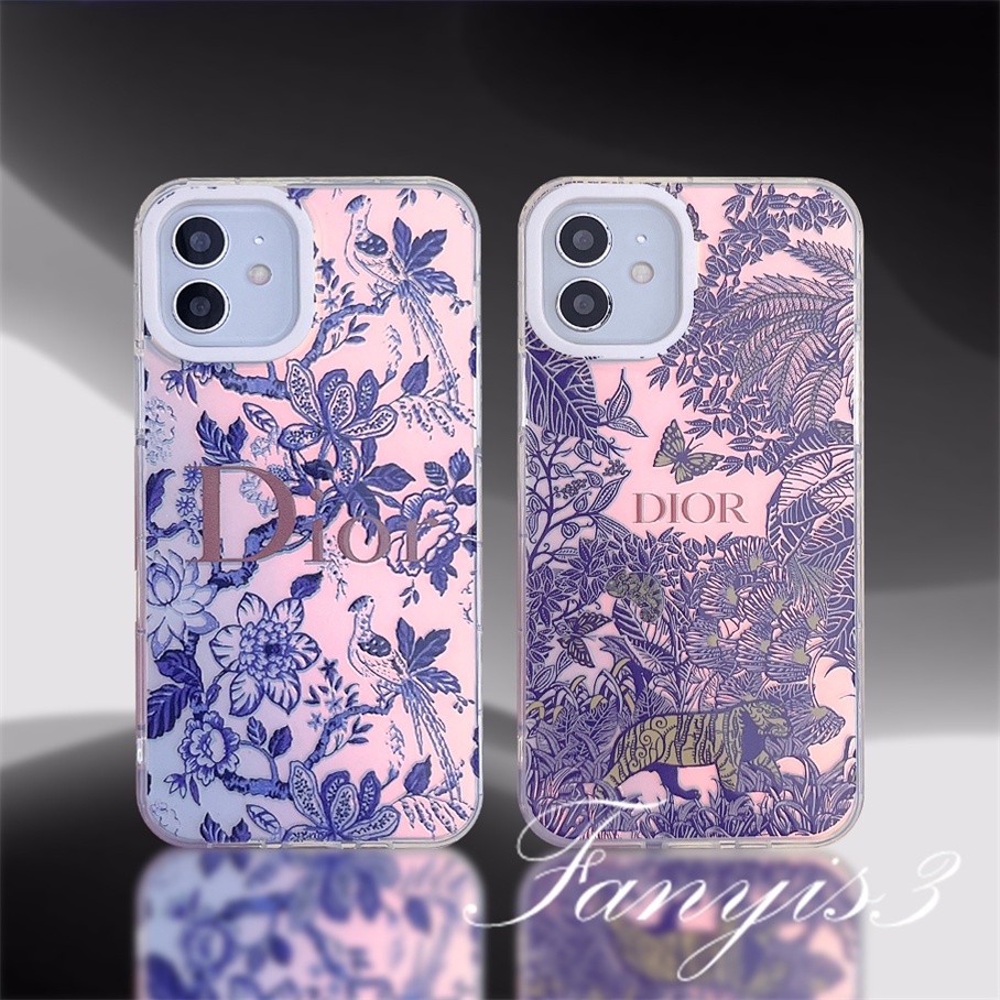 Compatible For IPhone 14 13 12 11 Pro Max X XR Xs Max 8 7 Plus SE 2020 Kompatibel Untuk Bunga Ungu Hutan IMD Laser Gradiasi Ponsel Case TPU Lembut Shockproof Cover Pelindung