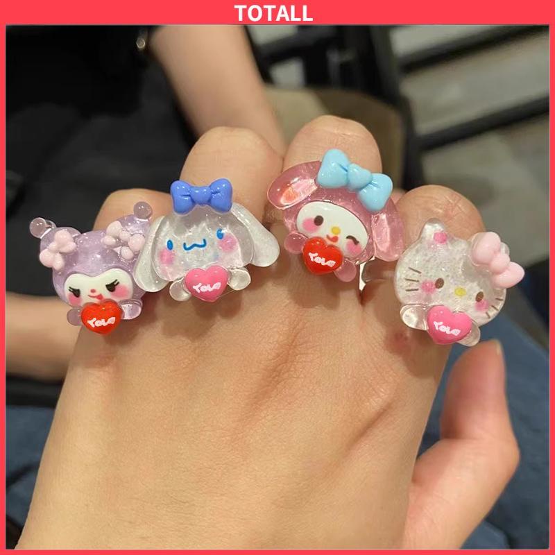 COD Cincin Couple Plastik Bahan Warna Lucu korea Fashion Sederhana Gaya Untuk Pria Dan Wanita-Totall