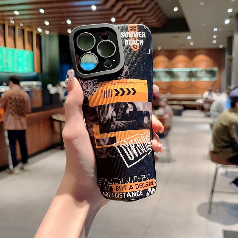 Untuk iPhone Case14 13 12 11 Pro Max X XR XS Max7 8 Plus Retro Tekstur Vertikal Pelindung Kulit Soft case