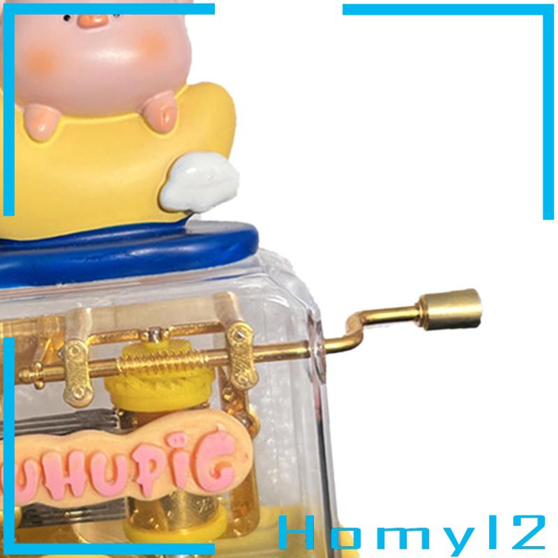 [HOMYL2] Kotak Musik Kartun Hewan Novelty Portable Engkol Tangan Musical Box Collectible