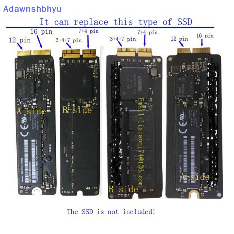 Adhyu M.2 NGFF AHCI NVMe SSD Converter Adapter12+16Pin Untuk MacBook 2013-2017 ID