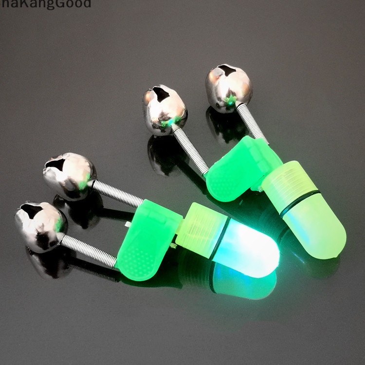 Skid 10pcs Led Malam Pancing Umpan Gigit Lampu Alarm Lonceng Kembar Klip Alerter Memancing Laut SKK