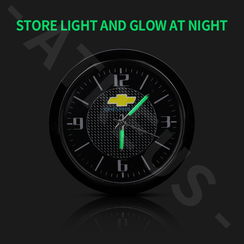 Chevrolet Mobil Mini Quartz Clock luminous Interior Center Console Vent Clock Dekorasi Untuk Chevrolet Spin Orlando Captiva Lova Zafira Trax Colorado Aveo Spark