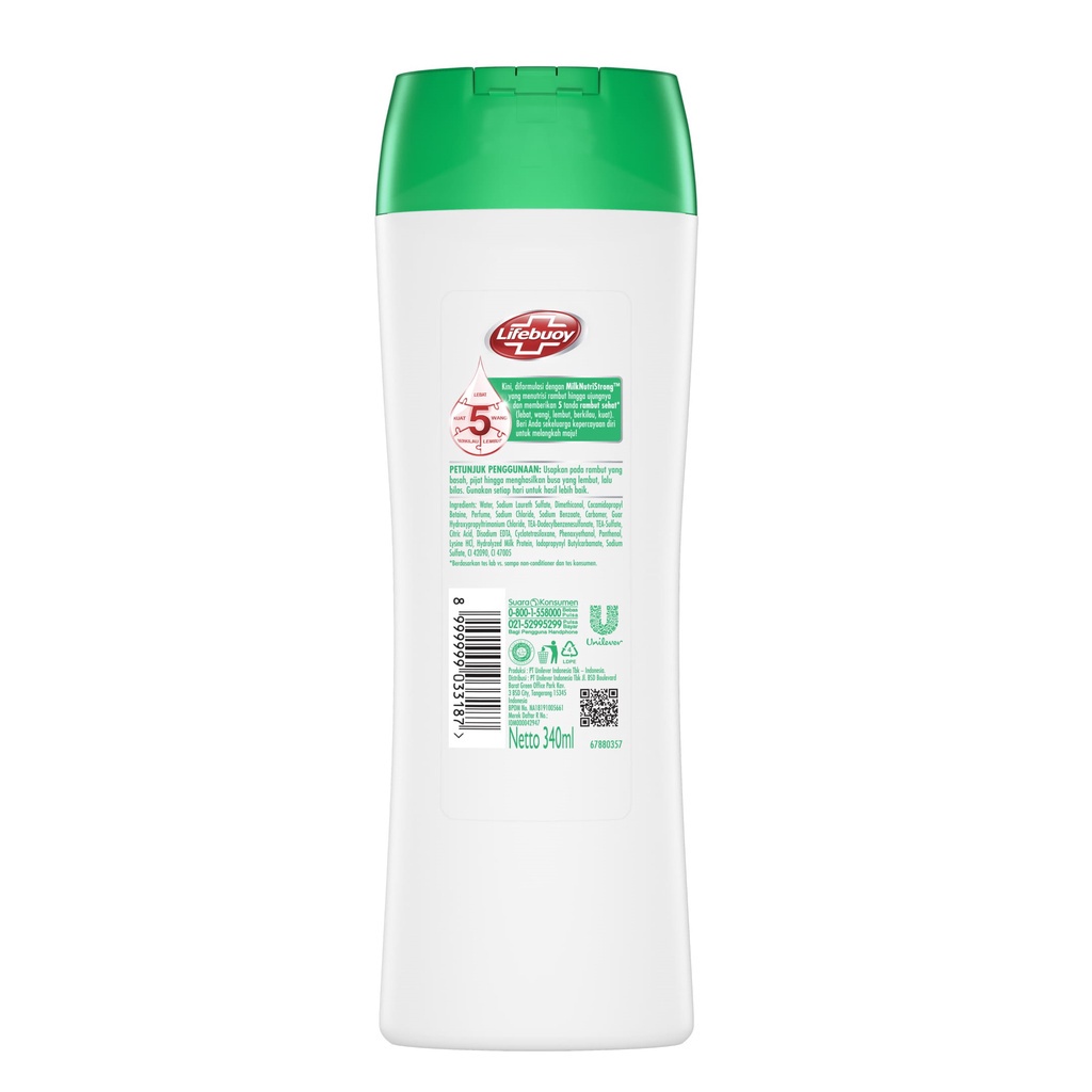 Lifebuoy Shampoo Strong and Shiny 340ml - Perawatan Rambut Berkilau