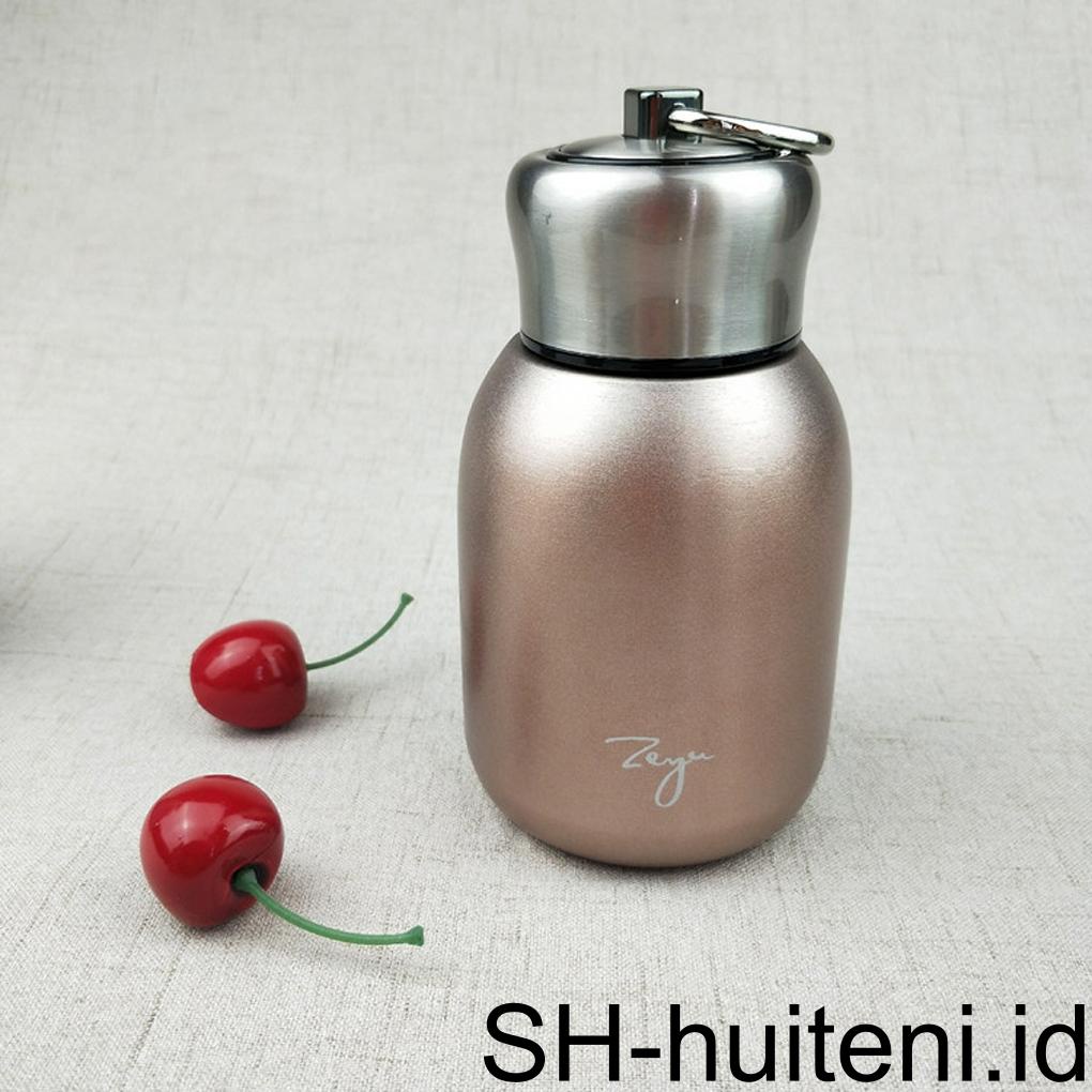 300ml Mini Stainless Steel Vacuum Cup Nyaman Flask Kettle Dengan Kait Insulated Botol Air Rumah Perjalanan Outdoor