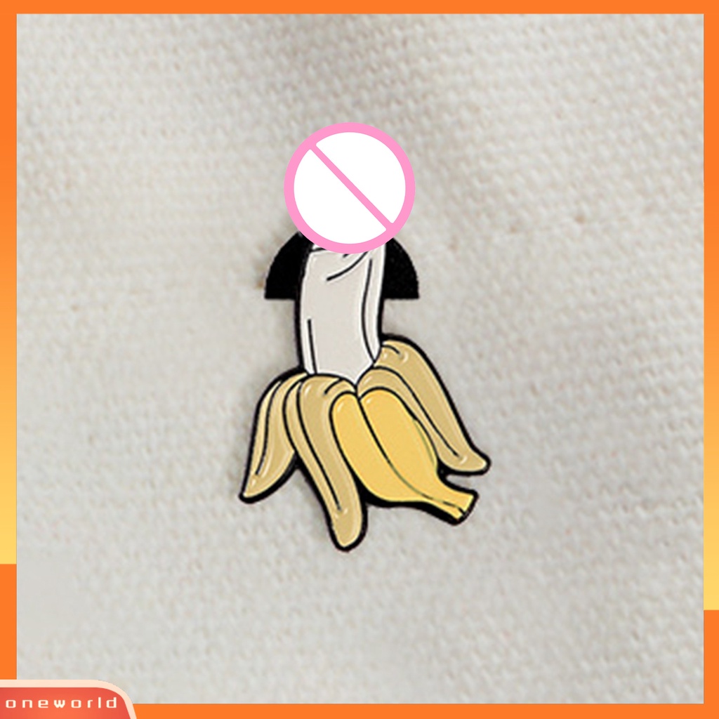 [ONE] Unisex Bros Pin Gaya Pisang Lucu Perhiasan Blok Warna Electroplating Badge Pakaian Dekor