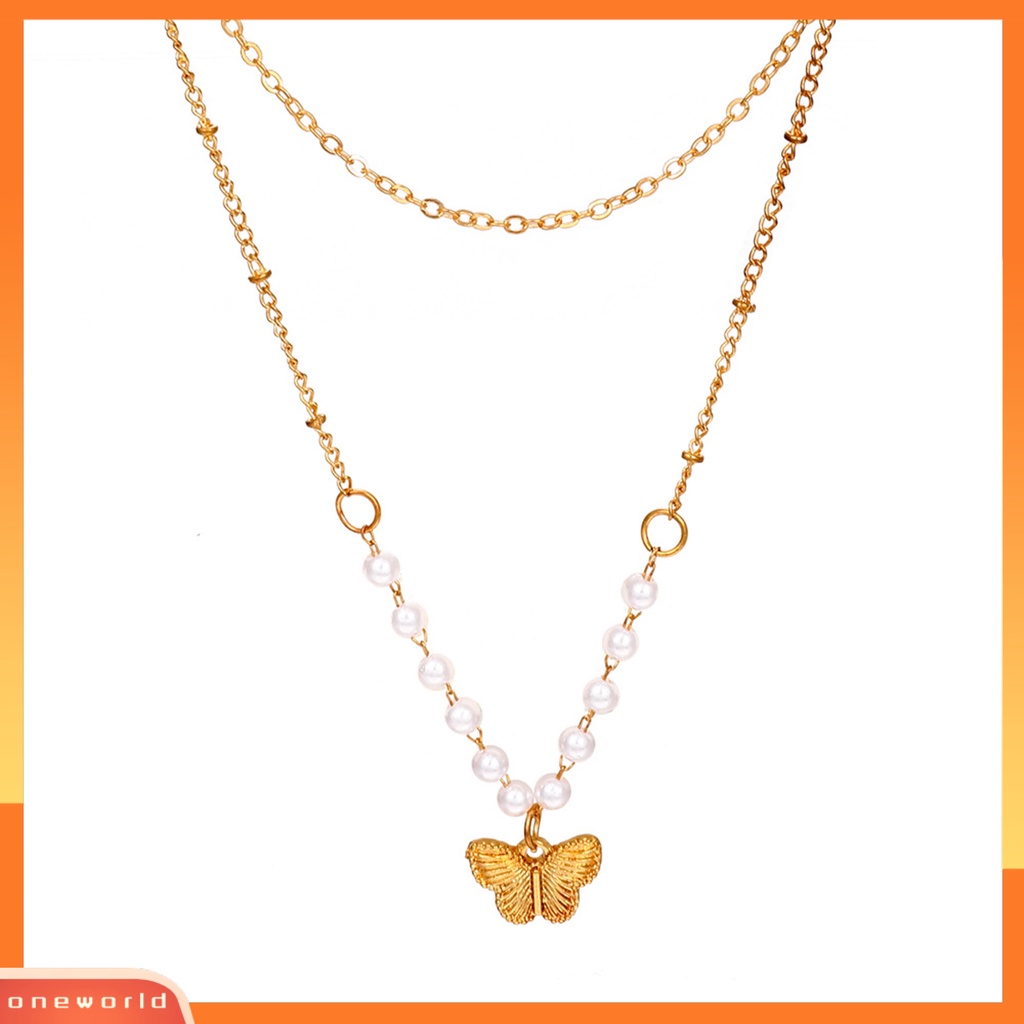 [ONE] Women Necklace Kalung Liontin Kupu-Kupu Hias Geometris Multi Gaya Untuk Pesta
