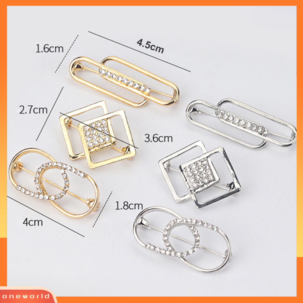 [ONE] Bros Pin Sparkling Bentuk Geometris Tahan Karat Tahan Korosi Mempesona Efek Visual Alloy Shiny Waist Pin Brooch Hiasan Pakaian Untuk Wanita