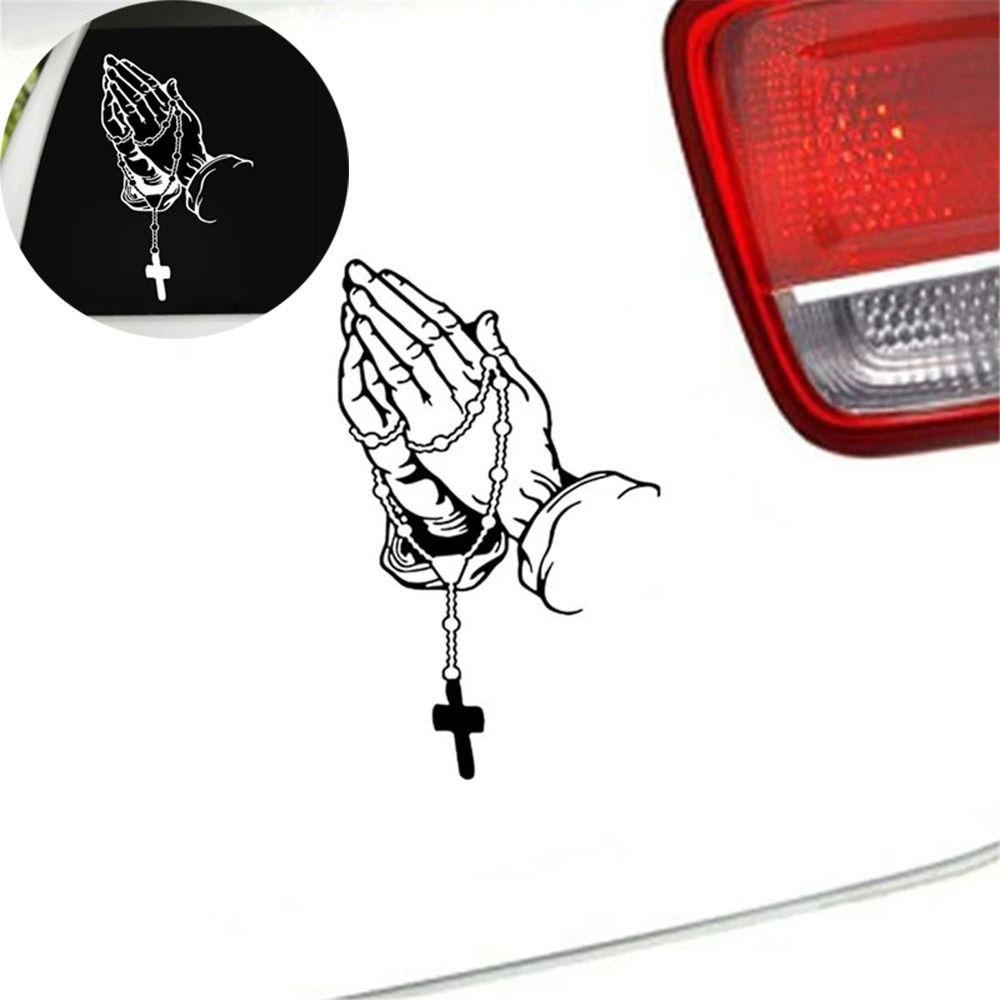 Populer 5PCS Stiker Mobil Motor Auto Styling Christ Prayer Gesture Decal Dekorasi