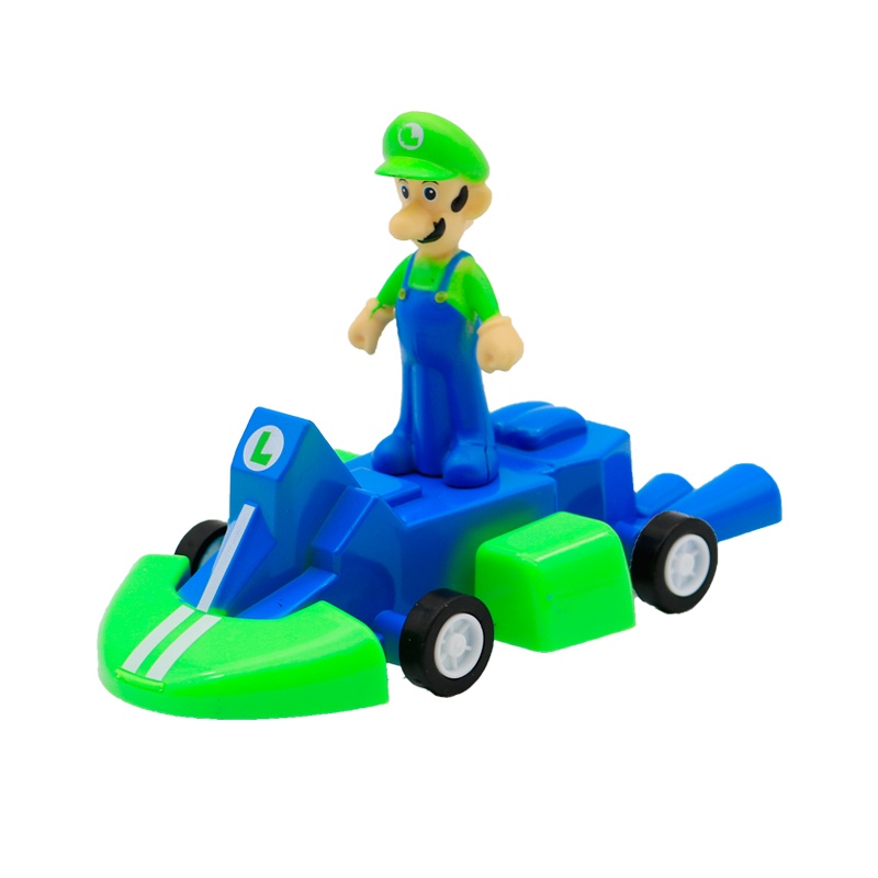 4pcs /set Film Super Mario Bros Pull-back Cars Luigi Mushroom Bowser Figurine Boneka Balap Mobil Kendaraan Mainan Untuk Anak Hadiah