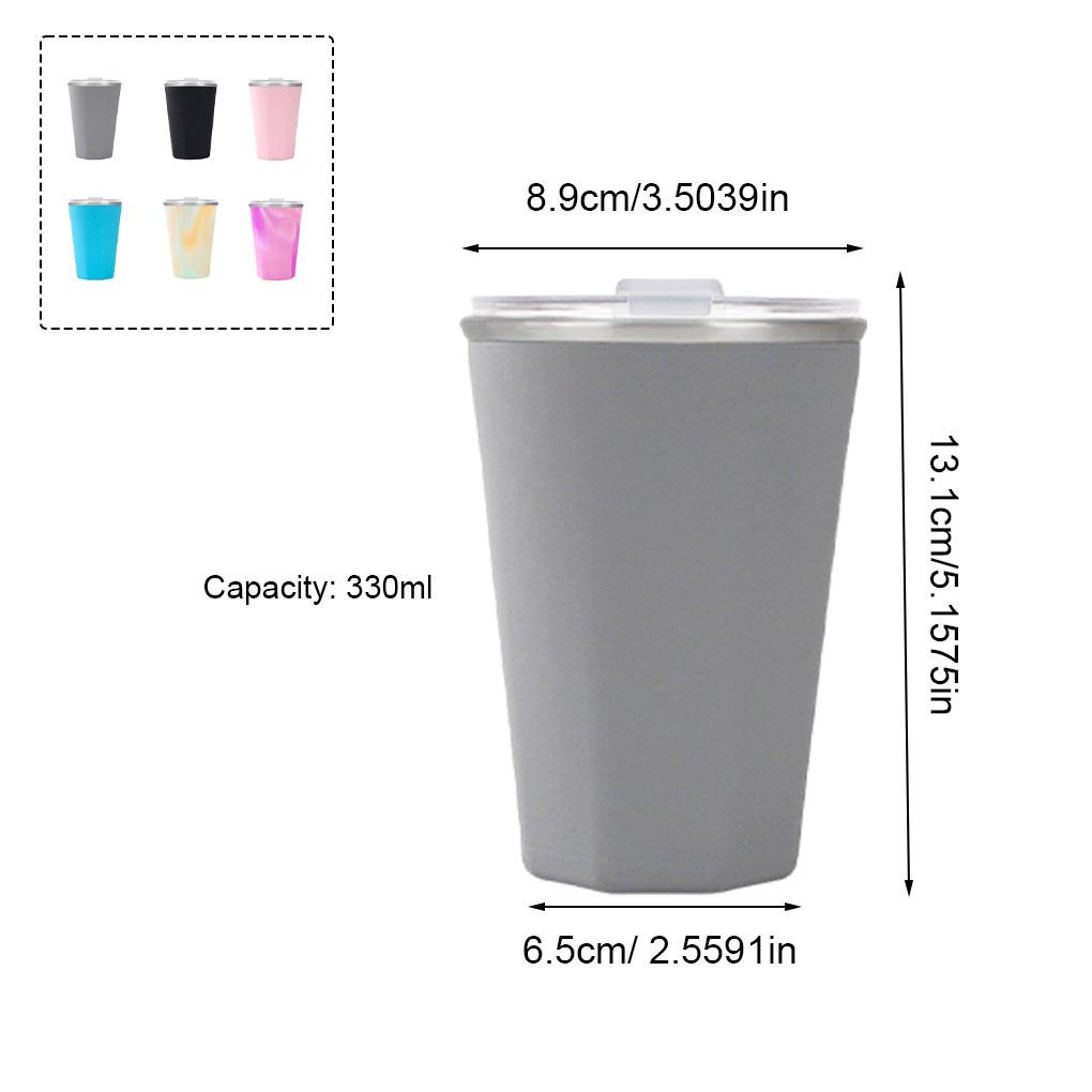 Cangkir Pendingin Warna Solid Pengganti Gaya Sederhana 330ml Musim Panas Disegel Anti Bocor Mulut Lebar Reusable Home Office Mug
