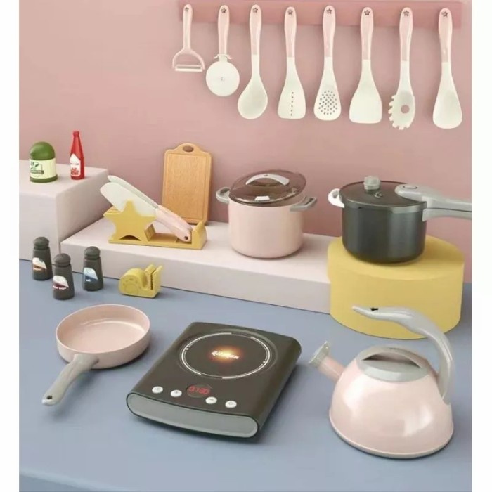 Elmart Mainan Masak Masakan Kitchen Set 31pc Playset Kids Cookware MM1