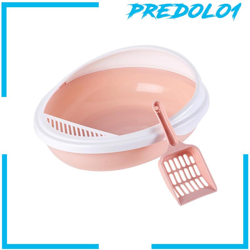 [Predolo1] Cat Litter Box with Scooper Kotak Kotoran Kucing Tinggi Untuk Kucing Indoor Toilet Kucing