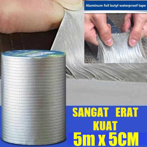 

Lakban ANTI BOCOR Aluminum Foil tape Waterproof atap besi 5m x 5cm