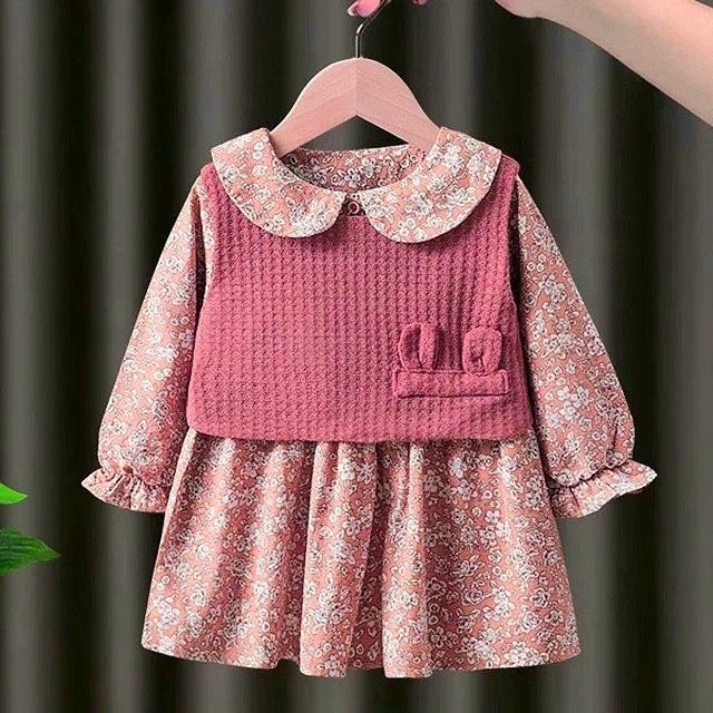 BEFAST - ZFS ONESET ANAK RUBI / MILKA ONE SET DRESS ANAK PEREMPUAN / Pakaian Anak perempuan Model Terbaru / Dress Anak+Luaran Vest Anak / Fashion kekinian Anak-Anak Perempuan Trendy / Dress Anak Terlaris / Termurah