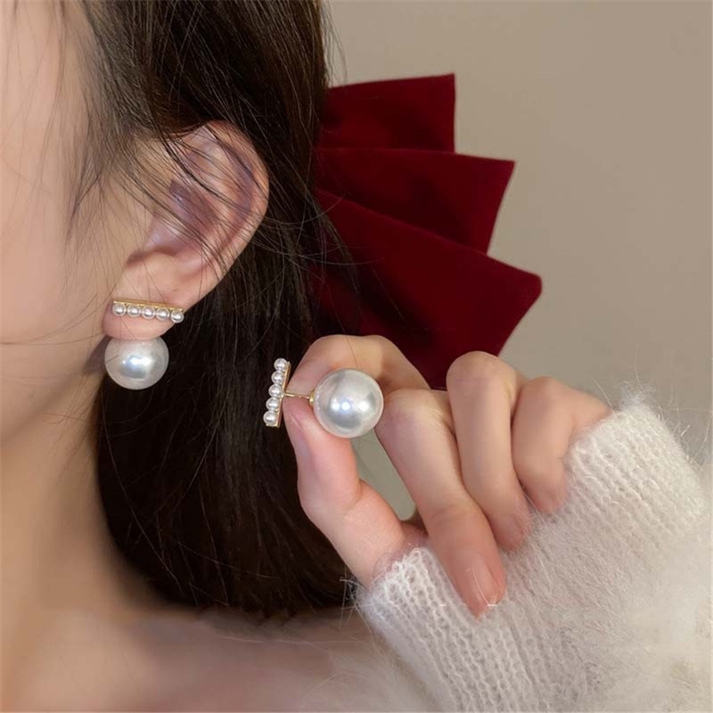 Ahellogirl Anting Mutiara Mewah Ringan Korea Selatan Wanita Ins Niche Desain High-end Selebriti Internet Retro All-match Anting