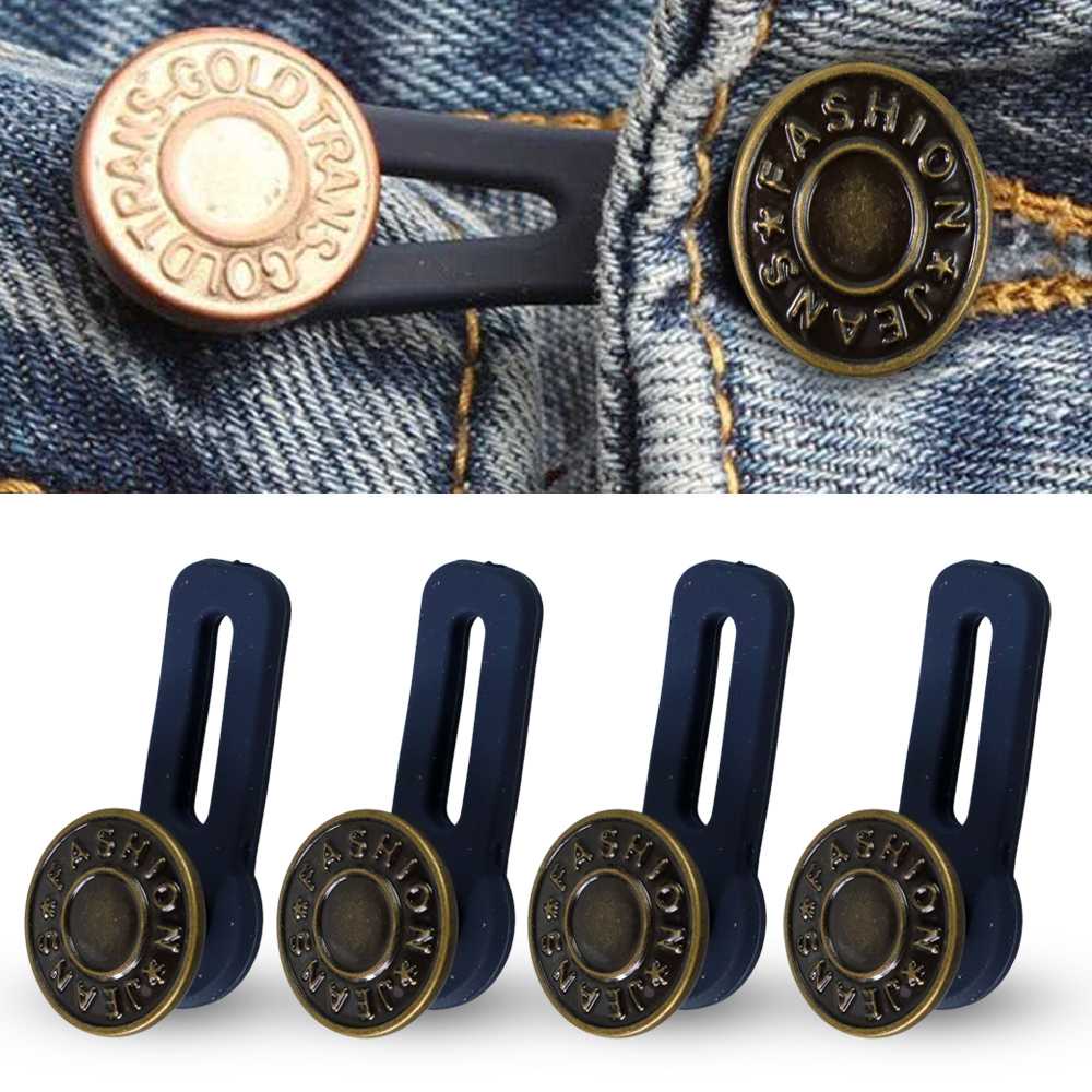 4 PCS Kancing Celana Jeans Logam dan Silikon