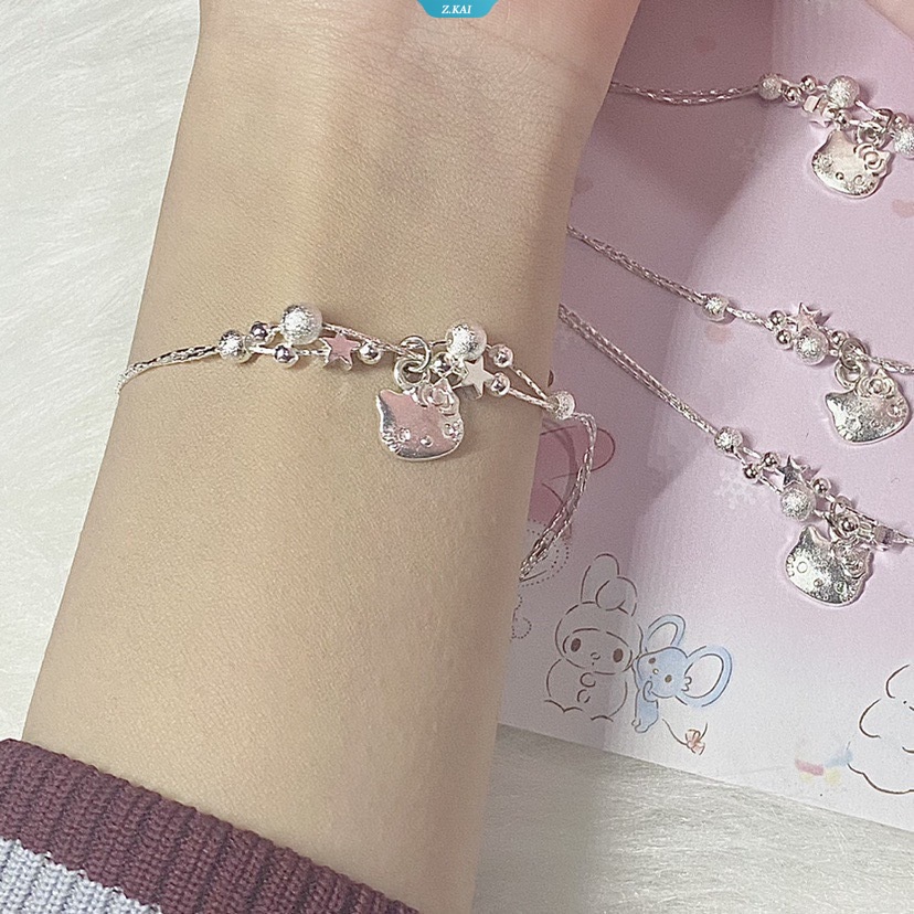 Sanrio Gelang Kawaii Cinnamoroll Kuromi Gadis Perhiasan Lucu HelloKitty My Melody Kartun Manis Gelang Gadis Perhiasan Festival Hadiah [ZK]