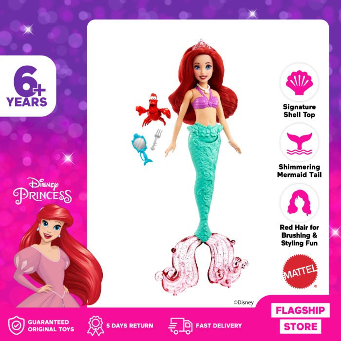 Disney Princess Ariel Mermaid Doll - Mainan Anak Perempuan