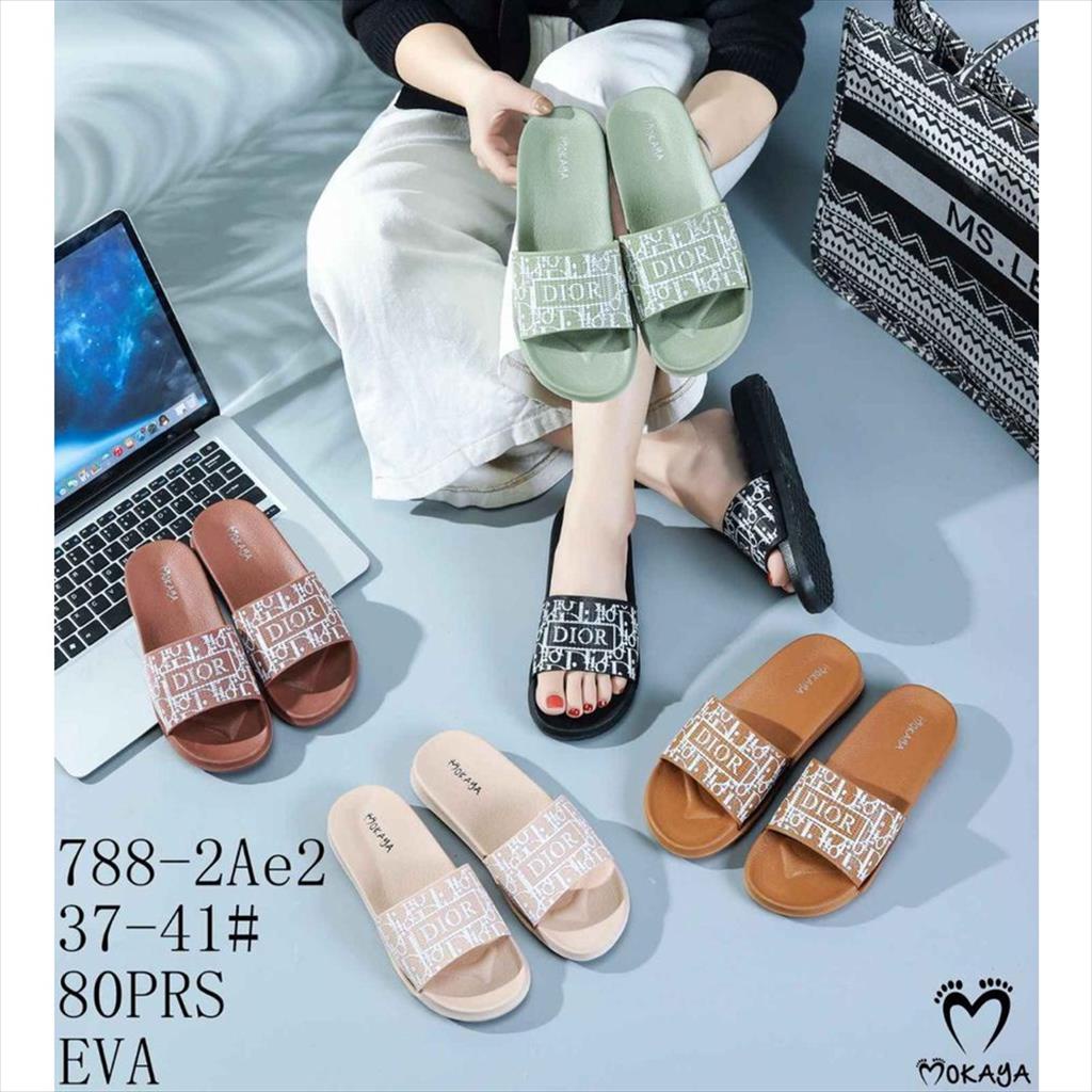 Sandal Slop EVA Phylon Wanita Motif Printing DlOr Simple Elegant Import MKY 788-2Ae2 37-41