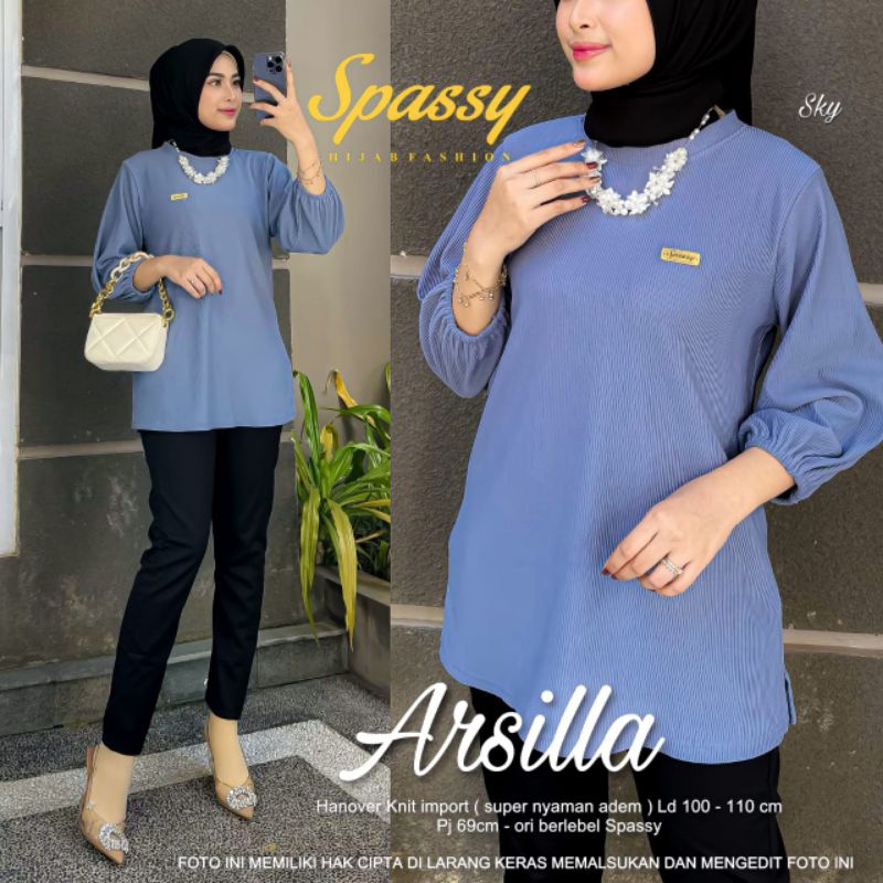 ARSILLA TOP 1 2 ORI SPASSY | Atasan Wanita kaos hanover knit